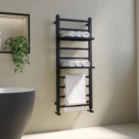Black Towel Radiator with Shelves 1200 x 500mm - Sonoran Black Towel Radiator with Shelves 1200 x 500mm - Sonoran