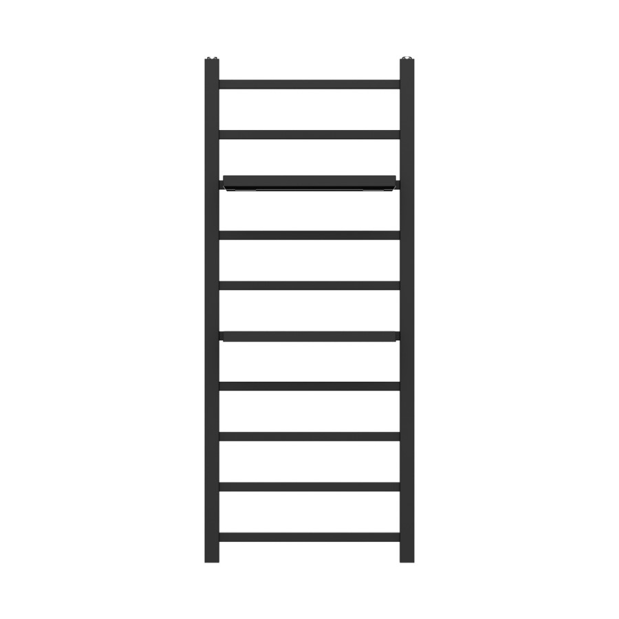 Black Towel Radiator with Shelves 1200 x 500mm - Sonoran