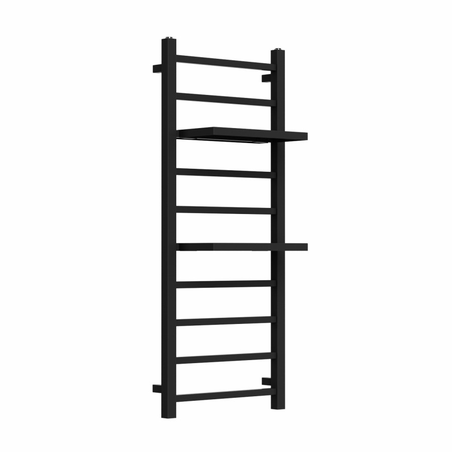 Black Towel Radiator with Shelves 1200 x 500mm - Sonoran