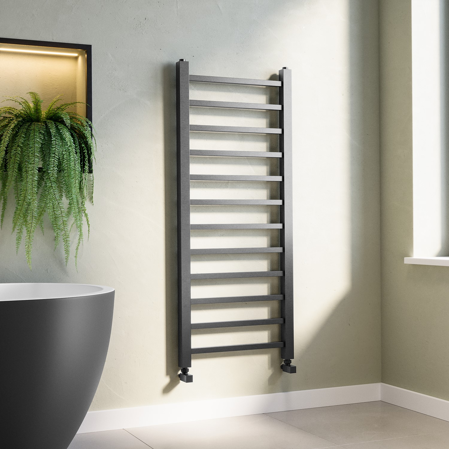 Sonoran Anthracite Gunmetal Grey Towel Radiator 1200 X 500Mm