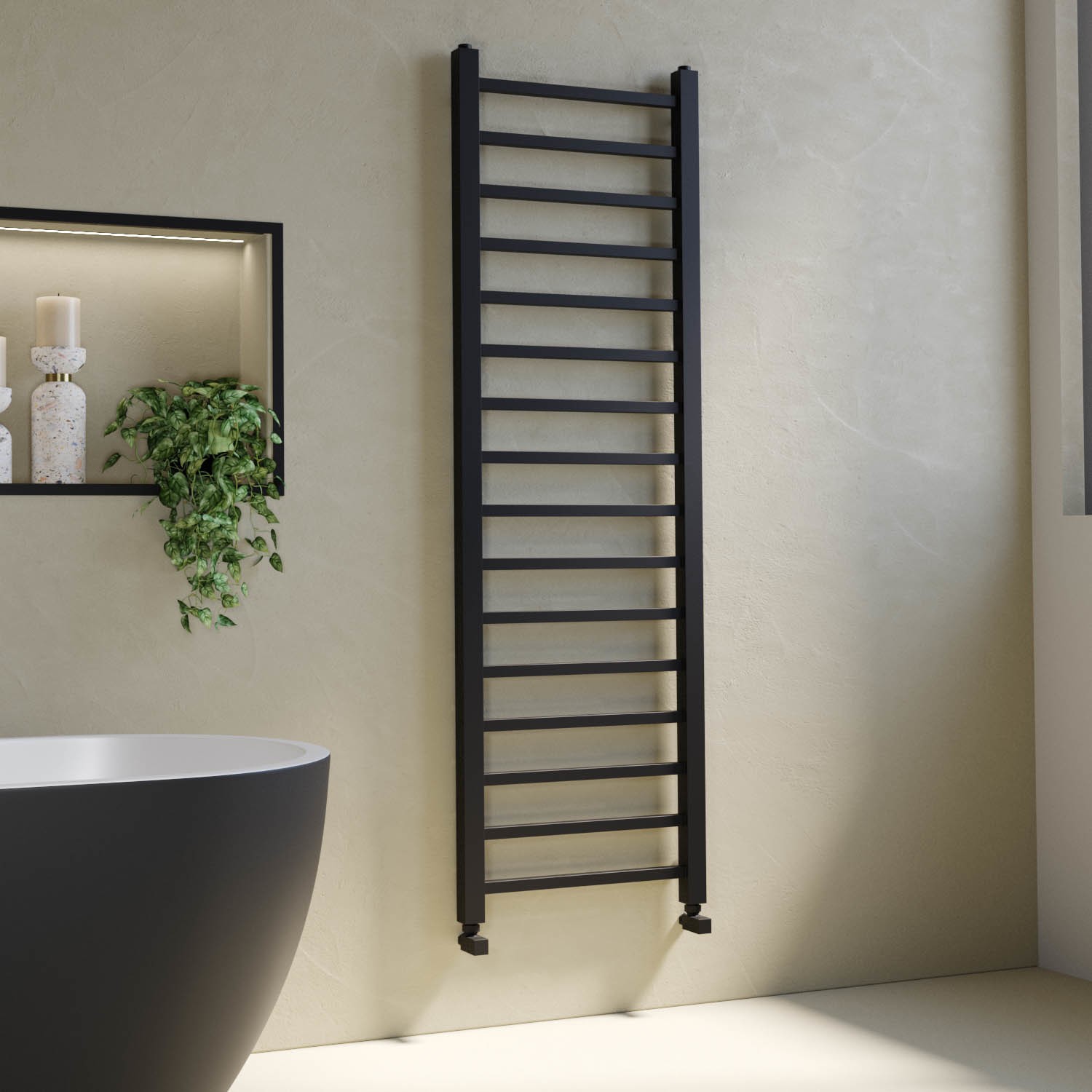 Sonoran Black Towel Radiator 1600 X 500Mm