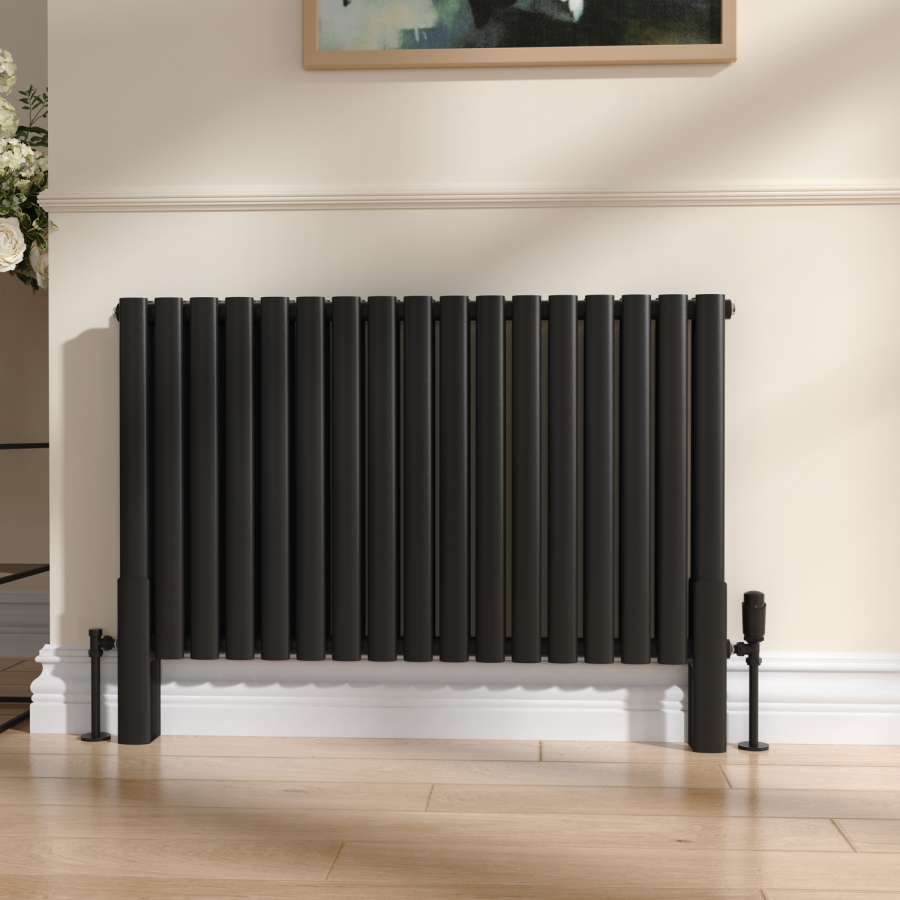Sorrento Black Designer Radiator Feet -Suitable for Oval Double Panel Radiator