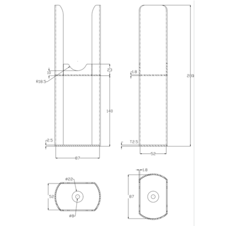 Sorrento Anthracite Designer Radiator Feet -Suitable for Oval Double Panel Radiator