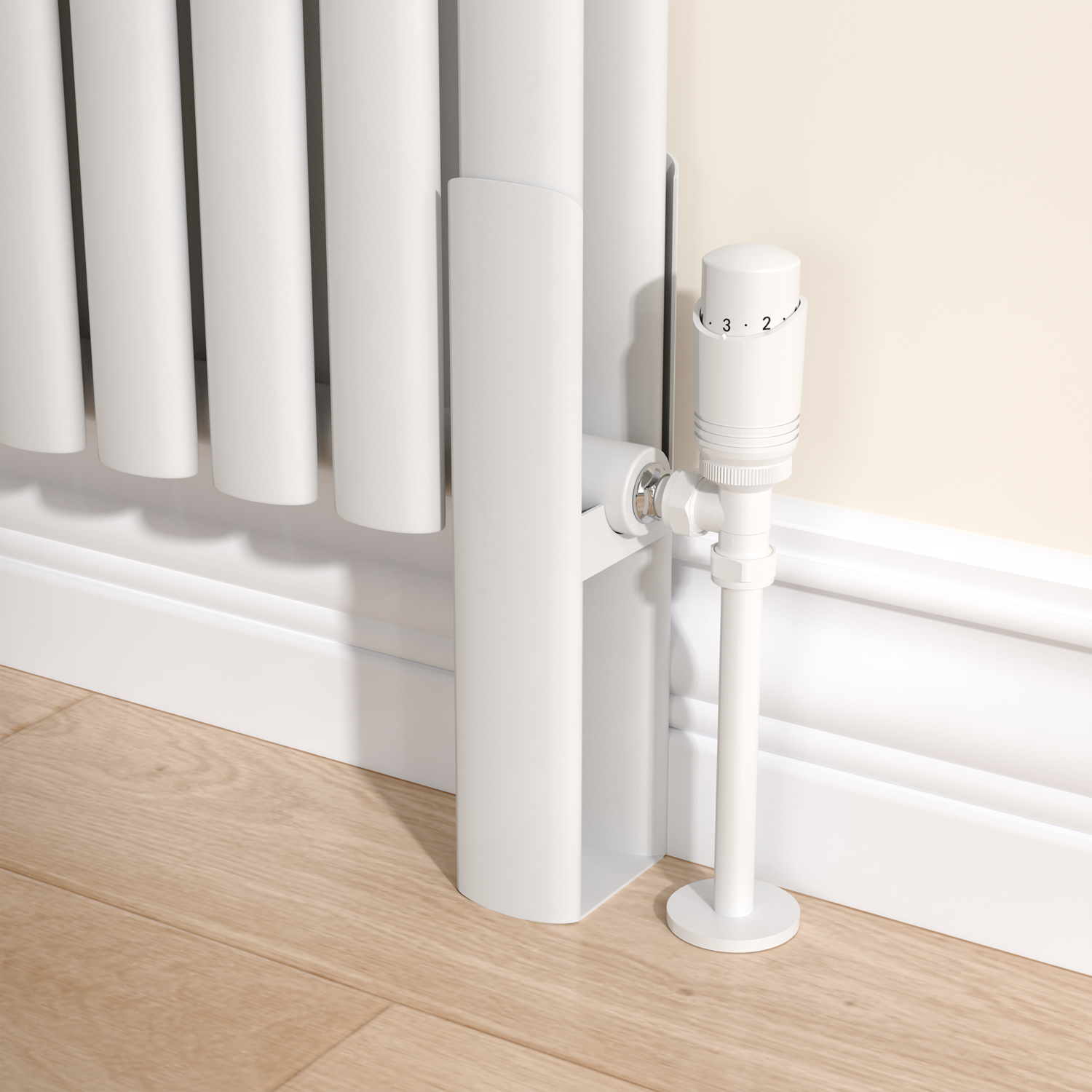 Feature Radiator Feet Sorrento White Designer Radiator Feet -Suitable for Oval Double Panel ...