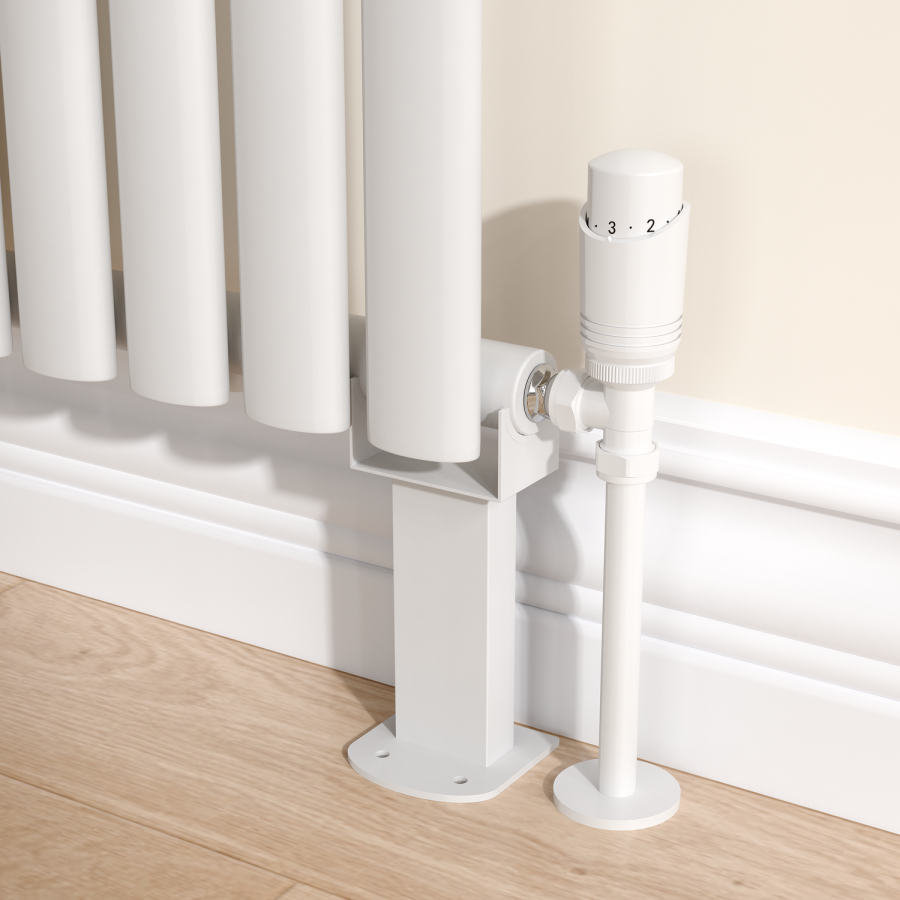 Feature Radiator Feet Sorrento White Designer Radiator Feet -Suitable for Single and Double ...