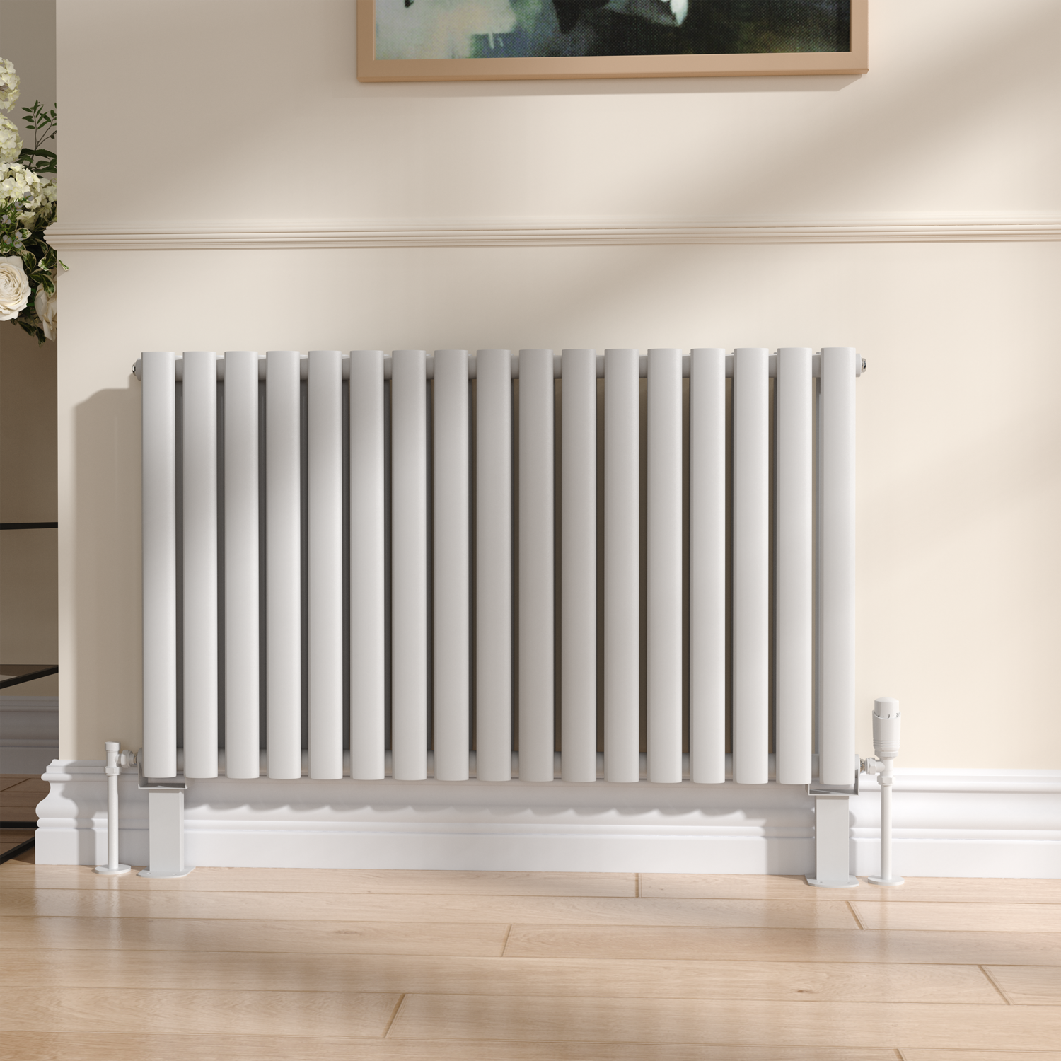 Feature Radiator Feet Sorrento White Designer Radiator Feet -Suitable for Single and Double ...