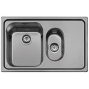 SP7915DN 1.5 Bowl Inset Black Stainless Steel Kitchen Sink with Right Hand Drainer - Smeg Alba