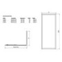 Claritas 6mm Glass Shower Door Side Panel - 760 x 1850mm