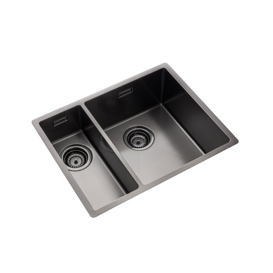 Rangemaster Spectra 1.5 Bowl Inset / Undermount Graphite Stainless Steel Kitchen Sink - Left Hand 