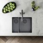 Rangemaster Spectra 1.5 Bowl Inset / Undermount Graphite Stainless Steel Kitchen Sink - Left Hand