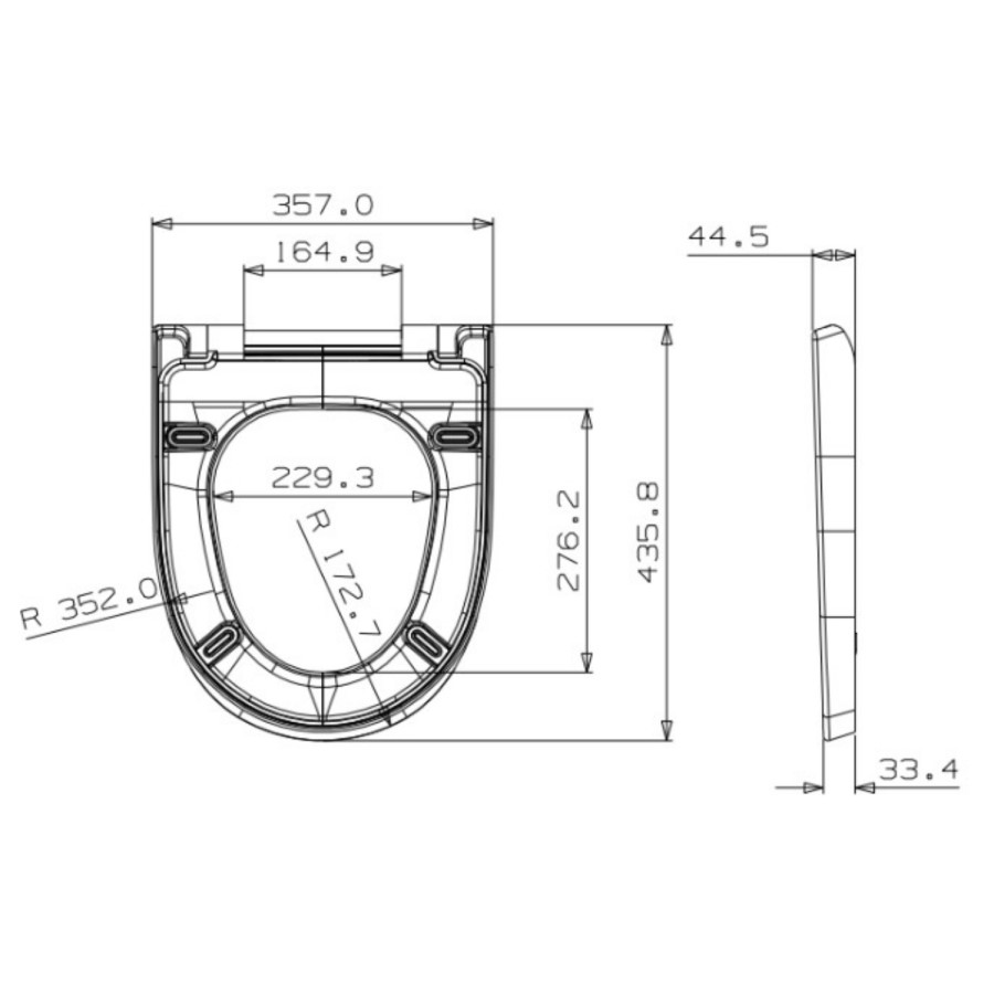 GRADE A1 - Cedar Wrap Around Style Soft Close Quick Release Toilet Seat