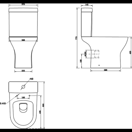 Cedar Close Coupled Toilet with Wrap Around Style Seat
