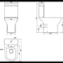 Cedar Close Coupled Toilet with Wrap Around Style Seat