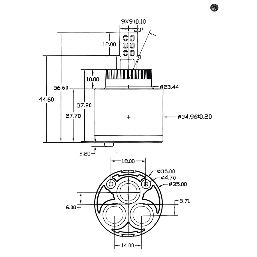 Mixer Cartridge For Arissa Taps 44.6mm