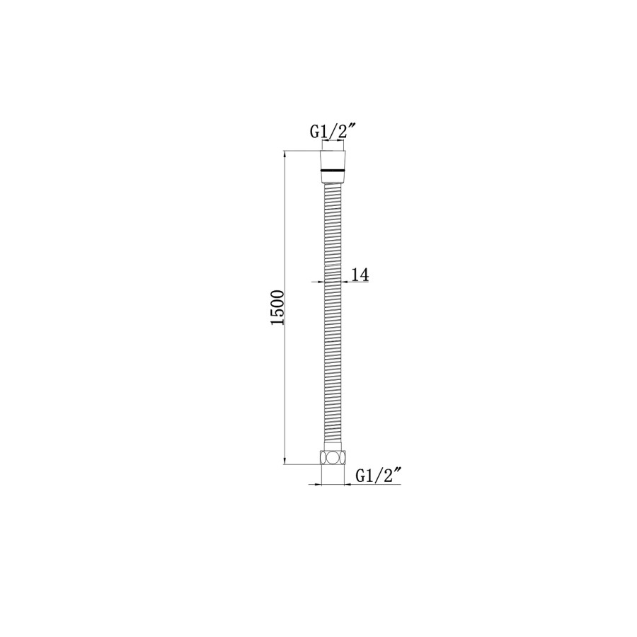 1500mm Chrome Stainless Steel Shower Hose
