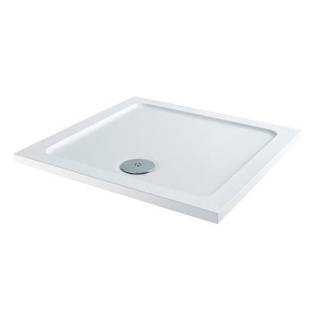 Claristone White Square Shower Tray & Waste - 760 x 760mm
