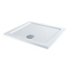 Claristone White Square Shower Tray &amp; Waste - 900 x 900mm