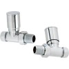 GRADE A1 - Pair of Straight Round Radiator Head Valves - Chrome