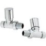 GRADE A1 - Pair of Straight Round Radiator Head Valves - Chrome