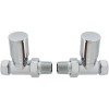 GRADE A1 - Pair of Straight Round Radiator Head Valves - Chrome
