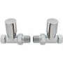 GRADE A1 - Pair of Straight Round Radiator Head Valves - Chrome