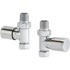 GRADE A1 - Pair of Straight Round Radiator Head Valves - Chrome