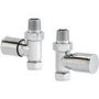 GRADE A1 - Pair of Straight Round Radiator Head Valves - Chrome