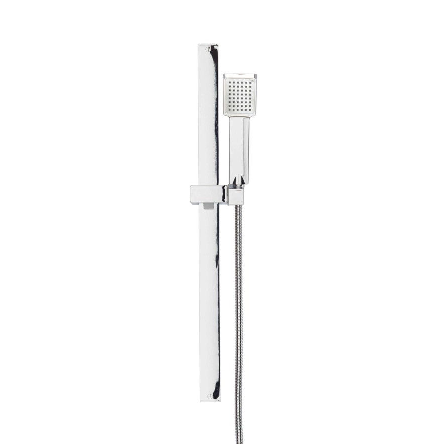 Chrome Flat Bar Style Shower & Slide Rail Kit
