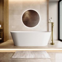 Freestanding Double Ended Stone Resin Solid Surface Bath 1650 x 750mm - Monaco
