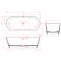 Freestanding Double Ended Stone Resin Solid Surface Bath 1650 x 750mm - Monaco