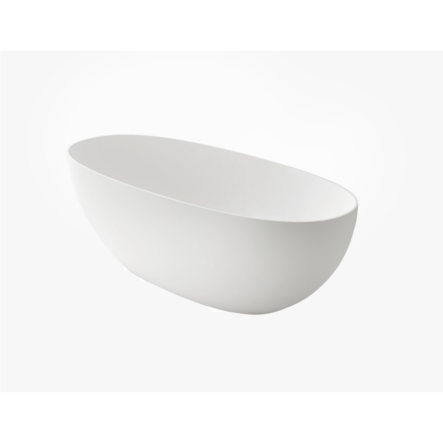 Freestanding Double Ended Stone Resin Solid Surface Bath 1500 x 720mm - Opal