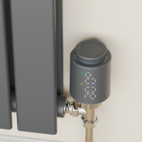 electriQ Smart Modern LED TRV Thermostatic Radiator Valves Wi-Fi Version Anthracite