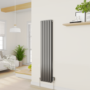 electriQ Smart Modern LED TRV Thermostatic Radiator Valves Wi-Fi Version Anthracite