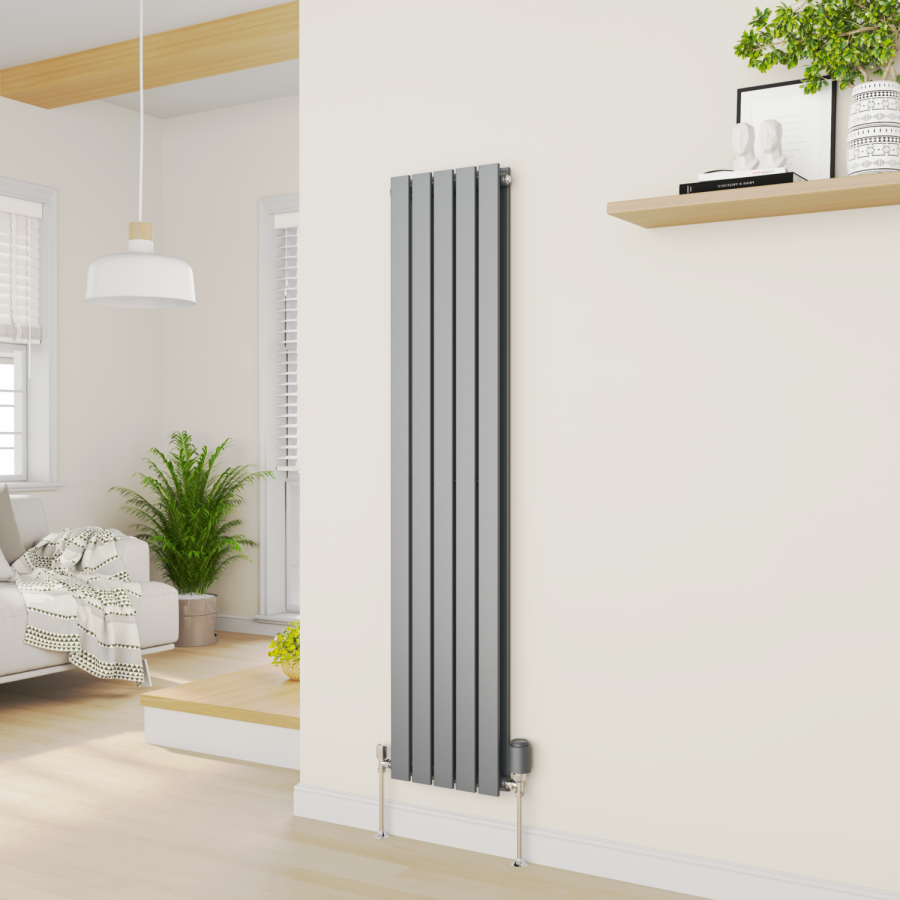 electriQ Smart Modern LED TRV Thermostatic Radiator Valves Wi-Fi Version Anthracite