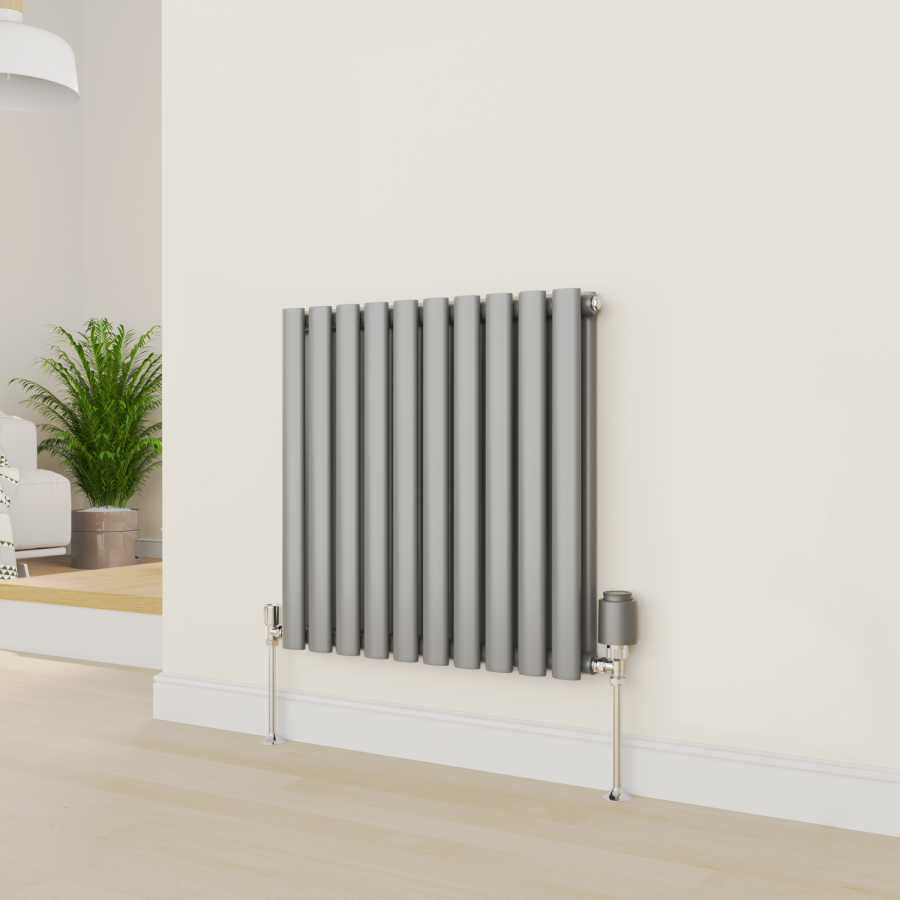 electriQ Smart Modern LED TRV Thermostatic Radiator Valves Wi-Fi Version Anthracite