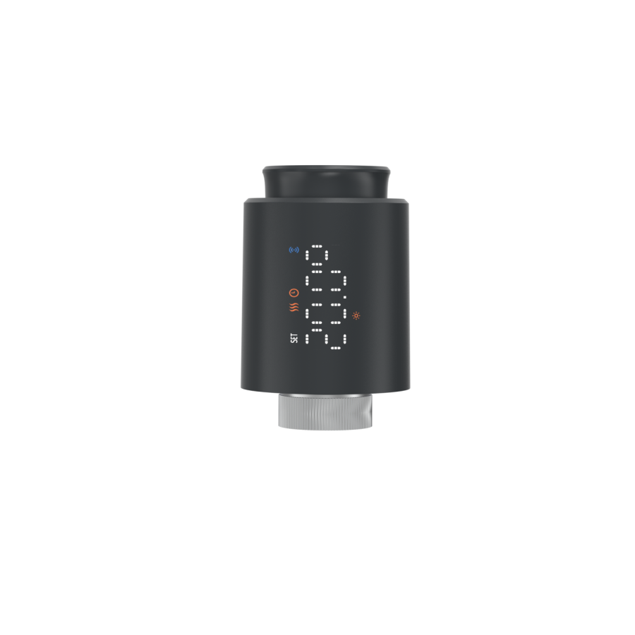 electriQ Smart Modern LED TRV Thermostatic Radiator Valves Wi-Fi Version Anthracite