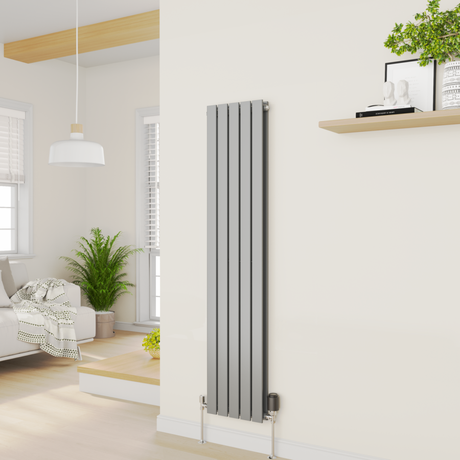 electriQ Smart Modern LED TRV Thermostatic Radiator Valves Wi-Fi Version Black