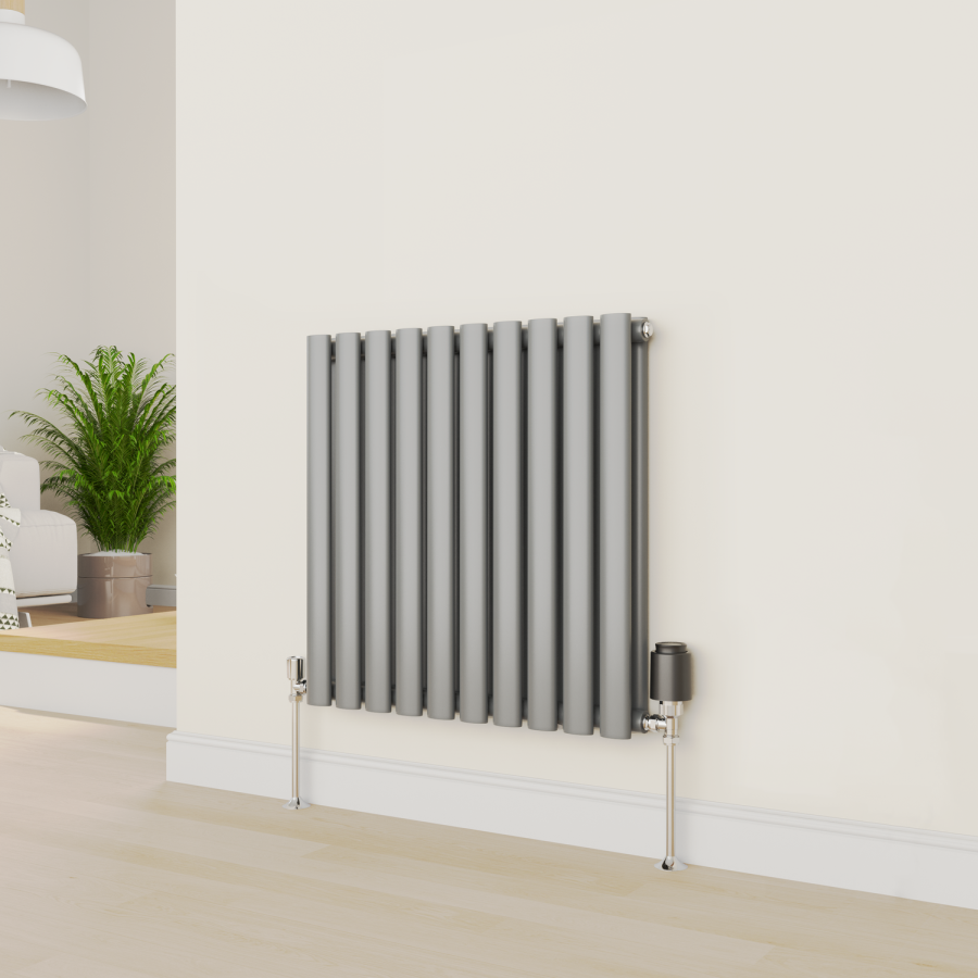 electriQ Smart Modern LED TRV Thermostatic Radiator Valves Wi-Fi Version Black