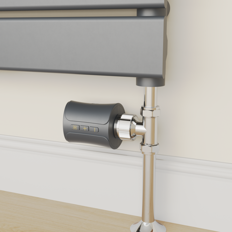 electriQ Smart Modern LCD TRV Thermostatic Radiator Valves Tuya Zigbee Version Anthracite