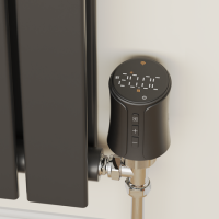 electriQ Smart Modern LCD TRV Thermostatic Radiator Valves Tuya Zigbee Version Black