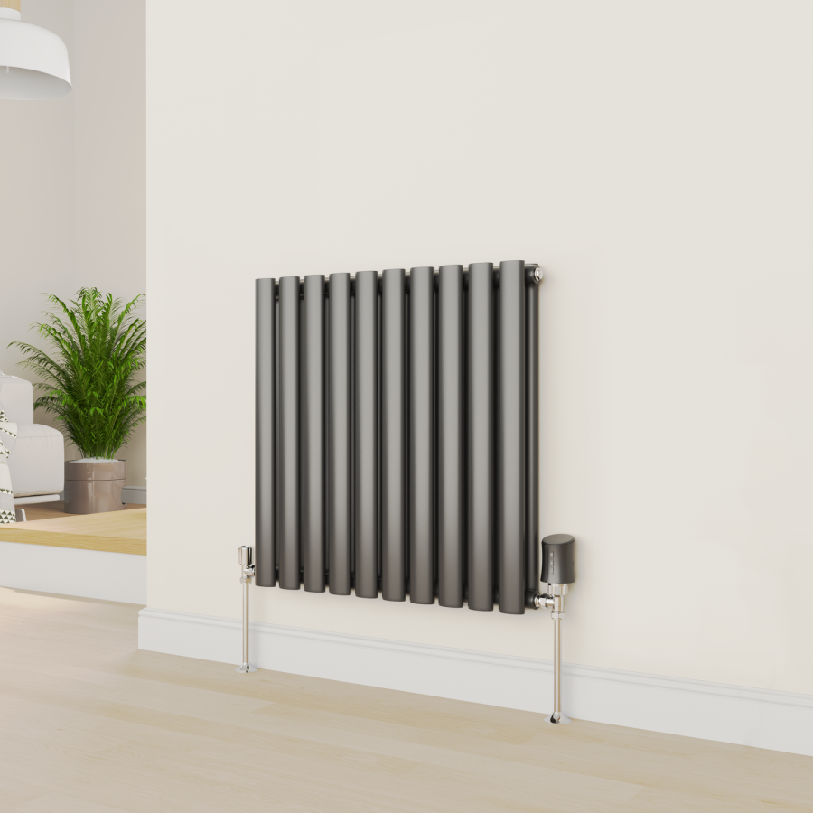 electriQ Smart Modern LCD TRV Thermostatic Radiator Valves Tuya Zigbee Version Black