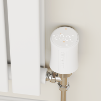 electriQ Smart Modern LCD TRV Thermostatic Radiator Valves Tuya Zigbee Version White