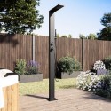 SUVAMB Black Thermostatic Mixer Outdoor Shower with Pencil Hand Shower 2 Outlets - Suva