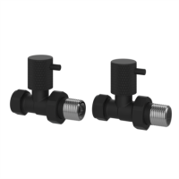 Black Knurled Round Straight Radiator Valves Black Knurled Round Straight Radiator Valves