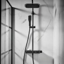 SWPBDIVBLK Triton Push Button Bar Diverter Thermostatic Mixer Shower Set - Black