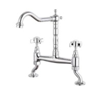 Reginox Cranked Classic Style Bridge Kitchen Mixer Tap - Samara CH