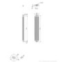 Heban Tall Vertical Radiator 1720mm x 290mm - Industrial Style