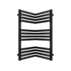 Metallic Black Bathroom Towel Radiator fits on an Internal Corner 735 x 350mm