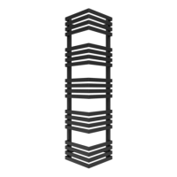 Metallic Black Bathroom Towel Radiator fits on an External Corner 1275 x 300mm