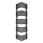 Metallic Black Bathroom Towel Radiator fits on an External Corner 1275 x 300mm